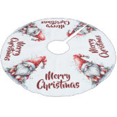 Santa Gnome Polyester Weihnachtsbaumdecke (Schrägansicht)