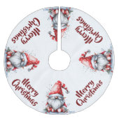 Santa Gnome Polyester Weihnachtsbaumdecke (Vorderseite)