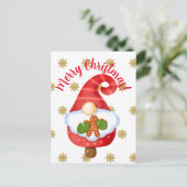 Santa Gnome Postkarte (Stehend Vorderseite)