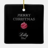 Santa Gnome Rote Ornament Editable Weihnachten (Rückseite)