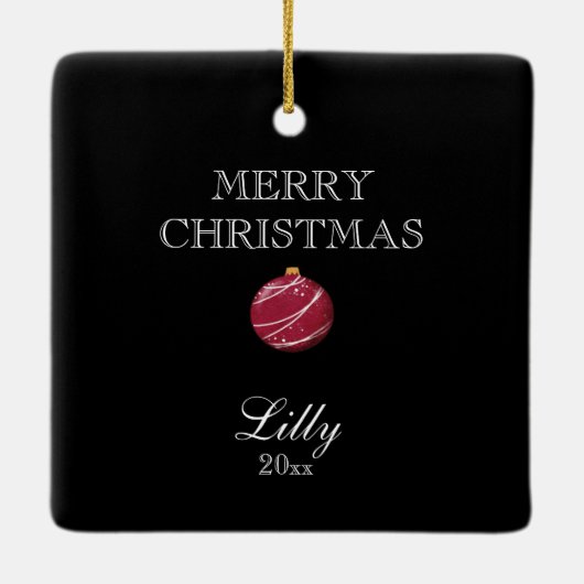 Santa Gnome Rote Ornament Editable Weihnachten (Rückseite)