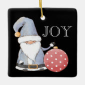 Santa Gnome Rote Ornament Editable Weihnachten (Vorderseite)