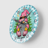 Santa gnome runde wanduhr (Winkel)