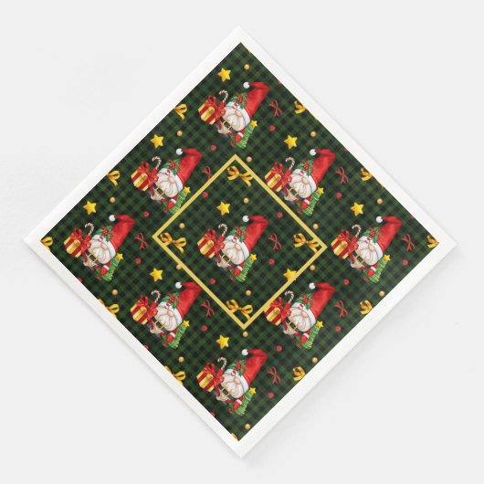 Santa Gnome Serviette (Ecke)