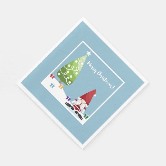 Santa Gnome Serviette (Ecke)