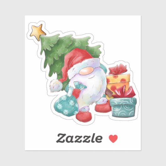 Santa Gnome Sticker (Blatt)