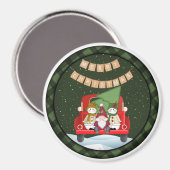 Santa Gnome und Snowmen Magnet (Vorderseite/Rückseite)