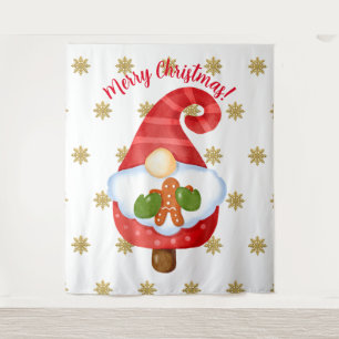 Santa Gnome Wandteppich