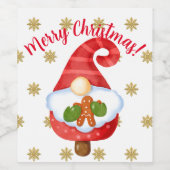 Santa Gnome Weinetikett (Einzelnes Label)