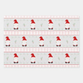 Santa Gnome Wrapping Paper Flat Sheet Set 3 Geschenkpapier Set (Vorderseite 2)