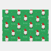 Santa Gnome Wrapping Paper Flat Sheet Set 3 Geschenkpapier Set (Vorderseite)