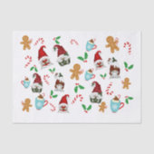 Santa Gnomes Candy Cane Holly Weihly Seidenpapier (Vorderseite)
