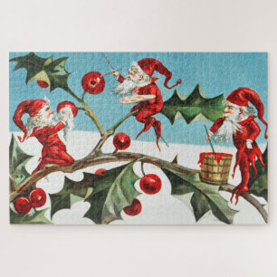 Santa gnomes malt heilige Beeren Puzzle