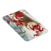 Santa gnomes rutscht auf einem Stein Magnet (Rechte Seite)