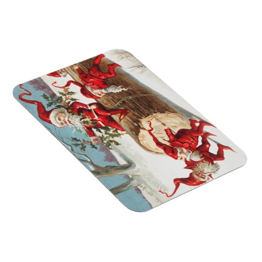 Santa gnomes rutscht auf einem Stein Magnet (Rechte Seite)