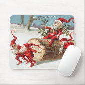 Santa gnomes rutscht auf einem Stein Mousepad (Mit Mouse)