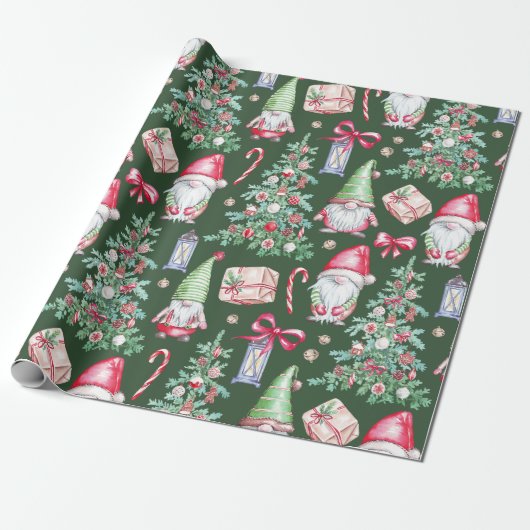 Santa Gnomes Weihnachten Geschenkpapier (Ungerollt)