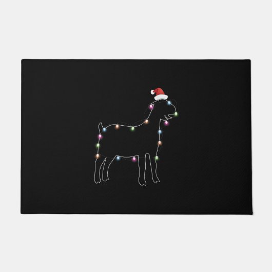 Santa Goat Weihnachtsfarbe LED Light Xmas Ziege Fußmatte (Vorderseite)
