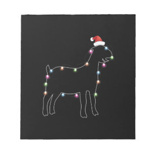 Santa Goat Weihnachtsfarbe LED Light Xmas Ziege Notizblock