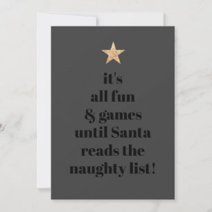 Santa Gold Star Modern Trek Schriftart Funny Zitat Feiertagskarte