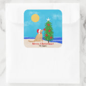 Santa Golden Dog Christmas Wishes Custom Stickers (Tasche)