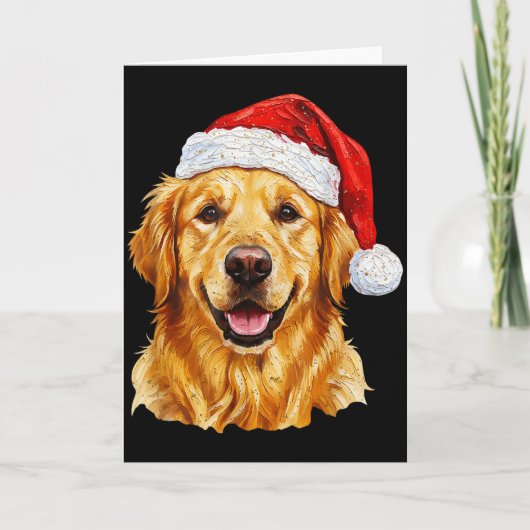 Santa Golden Retriever Christmas Golden Retriever Karte (Vorderseite)