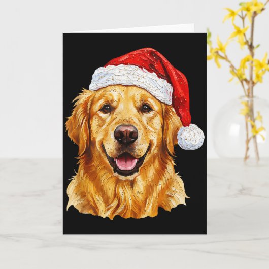 Santa Golden Retriever Christmas Golden Retriever  Karte (Gelbe Blume)