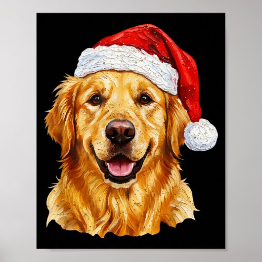 Santa Golden Retriever Christmas Golden Retriever  Poster (Vorne)