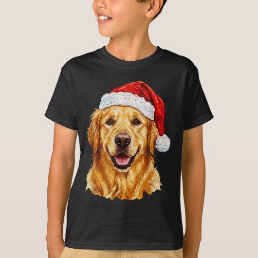 Santa Golden Retriever Christmas Golden Retriever T-Shirt (Vorderseite)