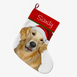 Santa Golden Retriever Großer Weihnachtsstrumpf