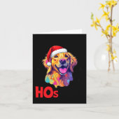 Santa Golden Retriever Hund da sind einige Hos in  Karte (Gelbe Blume)