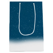 Santa Golden Retriever im Schneeflocken Mittlere Geschenktüte (Rückseite)