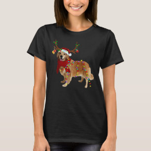 Santa Golden Retriever Reindei Light T-Shirt