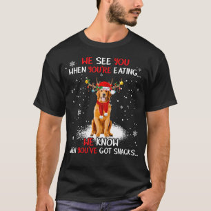 Santa Golden Retriever Reindei Light T-Shirt