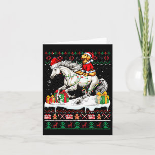 Santa Golden Retriever Reiten Weihnachten Karte