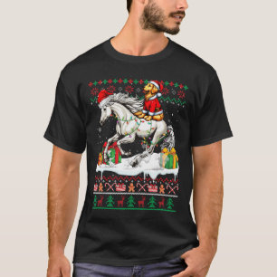 Santa Golden Retriever Reiten Weihnachten T-Shirt