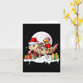 Santa Golden Retriever Riving Axolotl Karte (Gelbe Blume)