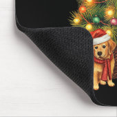 Santa Golden Retriever Tree Christmas Lights Dog X Mousepad (Ecke)