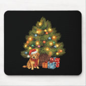 Santa Golden Retriever Tree Christmas Lights Dog X Mousepad (Vorne)