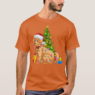 Santa Golden Retriever Weihnachtsleuchten Hund Xma T-Shirt