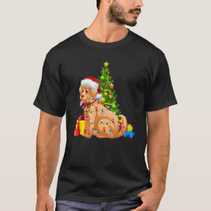 Santa Golden Retriever Weihnachtsleuchten Hund Xma T-Shirt