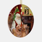 Santa - Golden Retriever (ZWEI-B) Keramikornament (Rechts)
