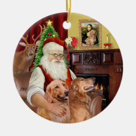 Santa - Golden Retriever (ZWEI-B) Keramikornament