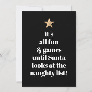 Santa Goldstern Moderne Baum-Schrift Lustiger Humo Feiertagskarte