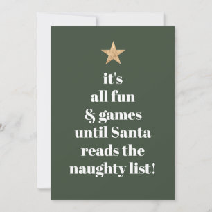 Santa Goldstern Moderne Baum-Schrift Lustiger Spru Feiertagskarte
