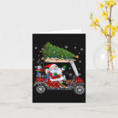 Santa Golf Cart Christmas Tree Lights Xmas Golfer Karte (Gelbe Blume)