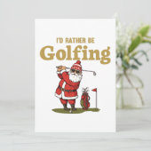 Santa Golfen Feiertagskarte (Stehend Vorderseite)