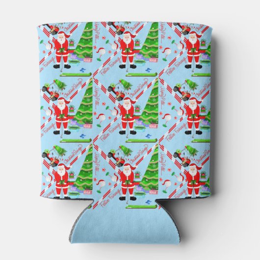 Santa Golfing by Christmas Tree Dosenkühler (Rückseite)