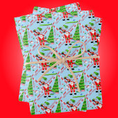 Santa Golfing by Christmas Tree Geschenkpapier Set