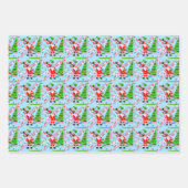 Santa Golfing by Christmas Tree Geschenkpapier Set (Vorderseite)